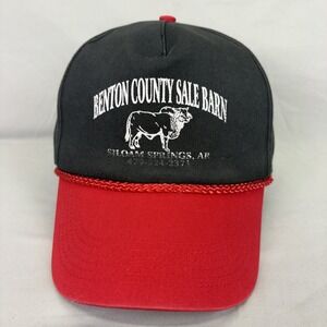 OC Hat Benton County Sale Barn Mens OSFA Black Red Bull Graphic Snapback Cap